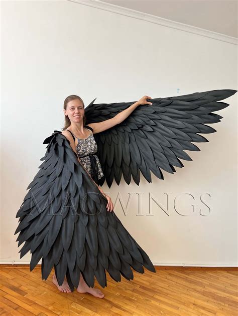 black cosplay wings|black wings adult.